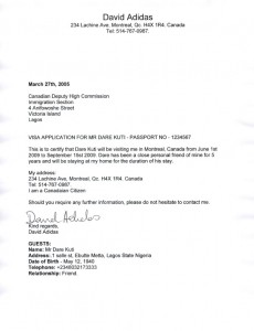 LETTER OF INVITATION FOR PARENTS TO VISIT CANADA