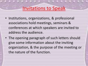 LETTER OF INVITATION TO SPEAK FOR GUEST SPEAKER