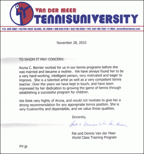 LETTER OF REFERENCE FOR A STUDENT