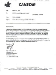 LETTER OF SUPPORT FOR AWARD