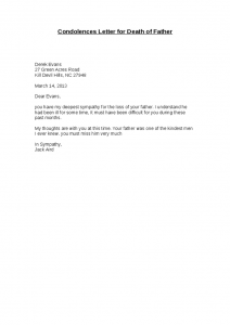 LETTER OF CONDOLENCE TO A BUSINESS ASSOCIATE