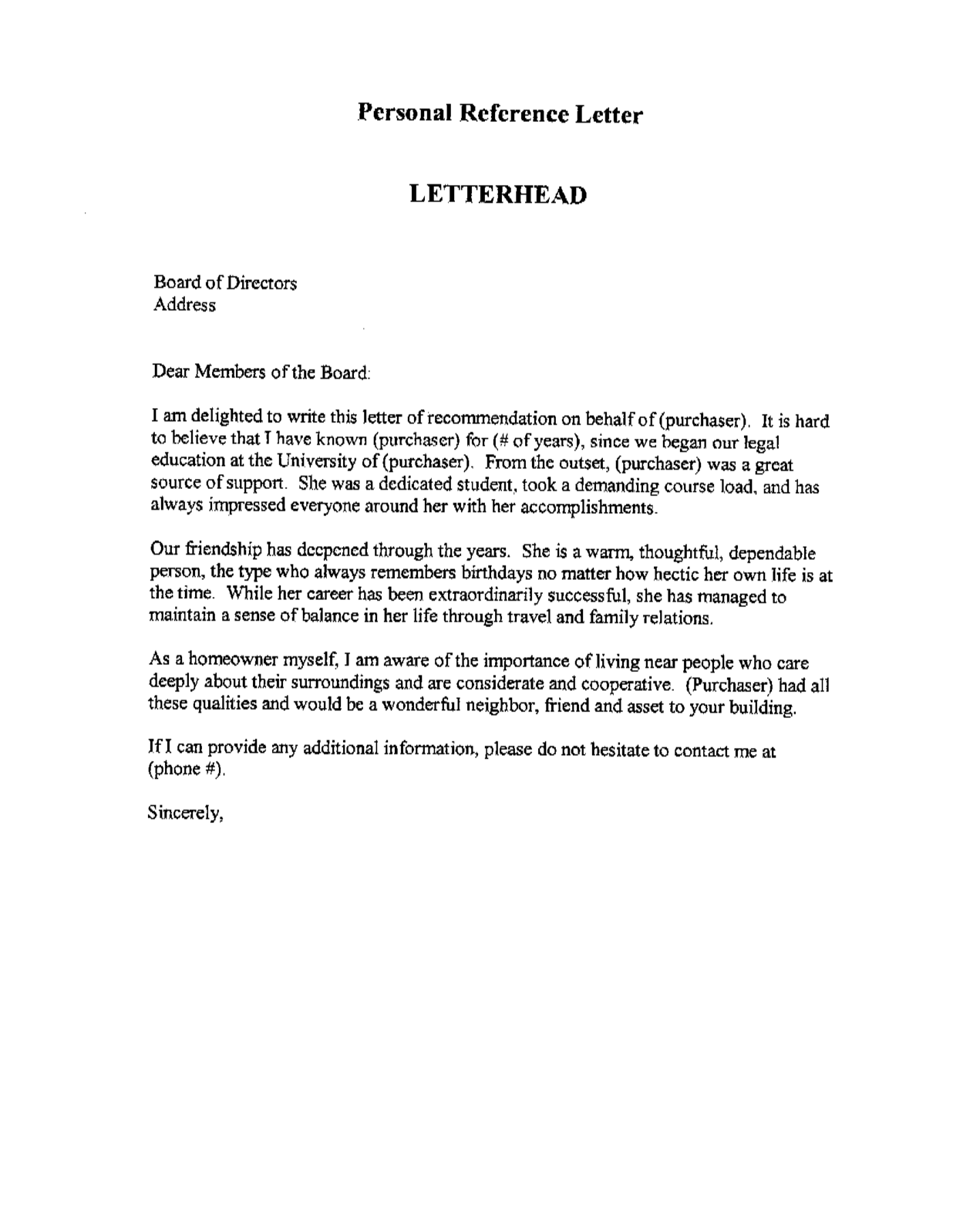 LETTER OF RECOMMENDATION FORMAT ~ Sample & Templates